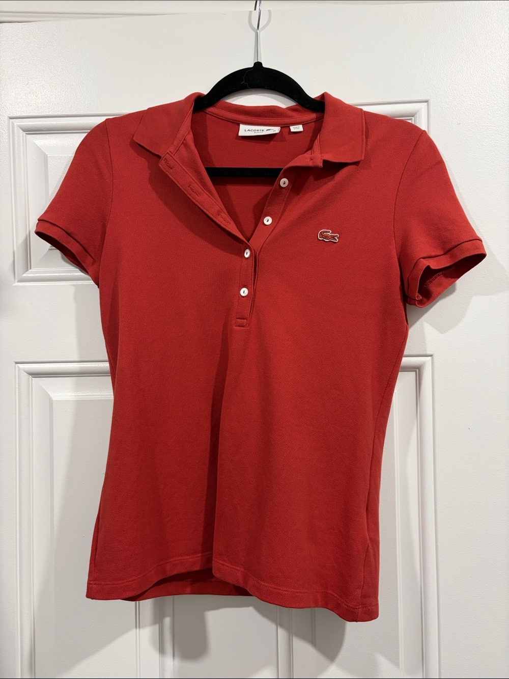 Lacoste Women's Red Short-Sleeve Polo